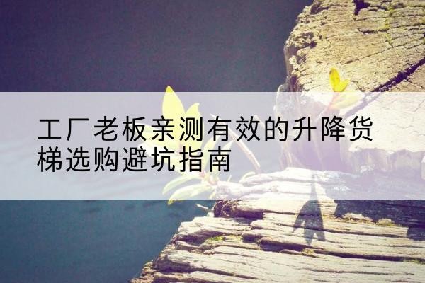 龙亭升降货梯怎么选-工厂老板亲测有效的升降货梯选购避坑指南