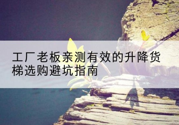 龙亭升降货梯怎么选-工厂老板亲测有效的升降货梯选购避坑指南